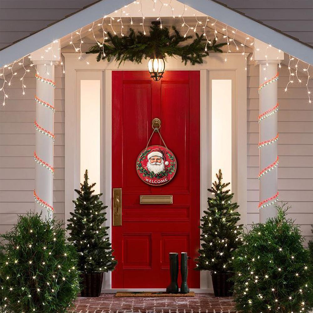 Christmas Decoration Sign,indoor Hanging decorations,2D Flat Wooden Products with Santa Claus pattern,Christmas Gifts for Friends and Family