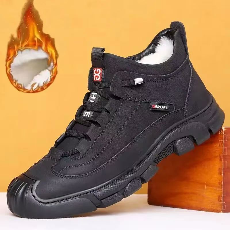 Men's cotton shoes new winter velvet thickened Martin boots warm dad shoes high-top outdoor snow cotton boots