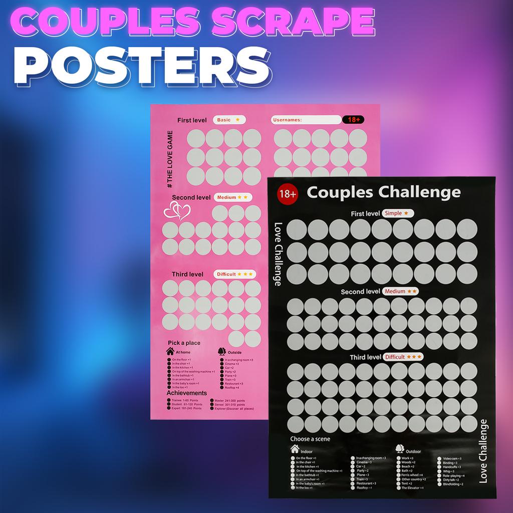 100 Choses pour la Soirée en Amoureux Affichette à Gratter Couple Dating Affichette à Gratter Saint-Valentin Affichette à Gratter Jeu d'Amour Drôle