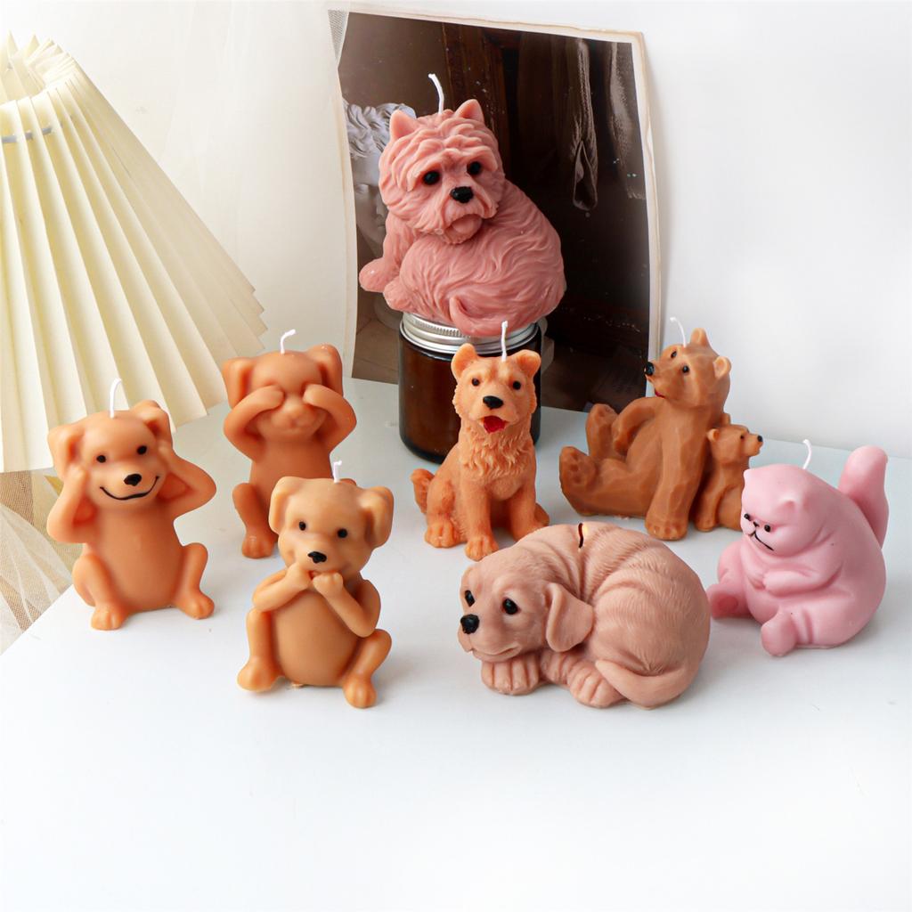 Animal Silicone Molds Dog Candle Molds Casting Molds Cats Plaster Molds Baking Molds Craft Supplies for Candle Making