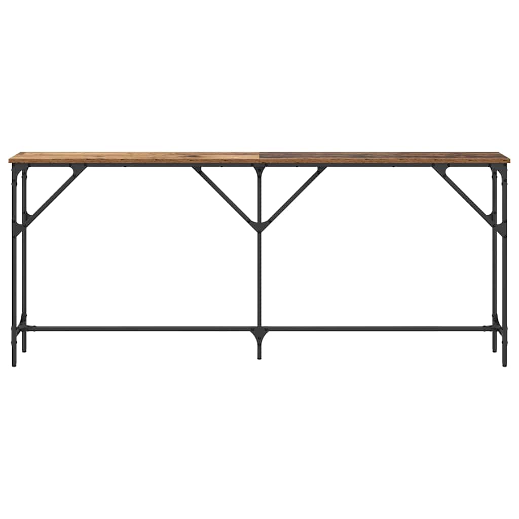 Console Table Reclaimed Wood Look 180 x 23 x 75 cm Plywood and Metal