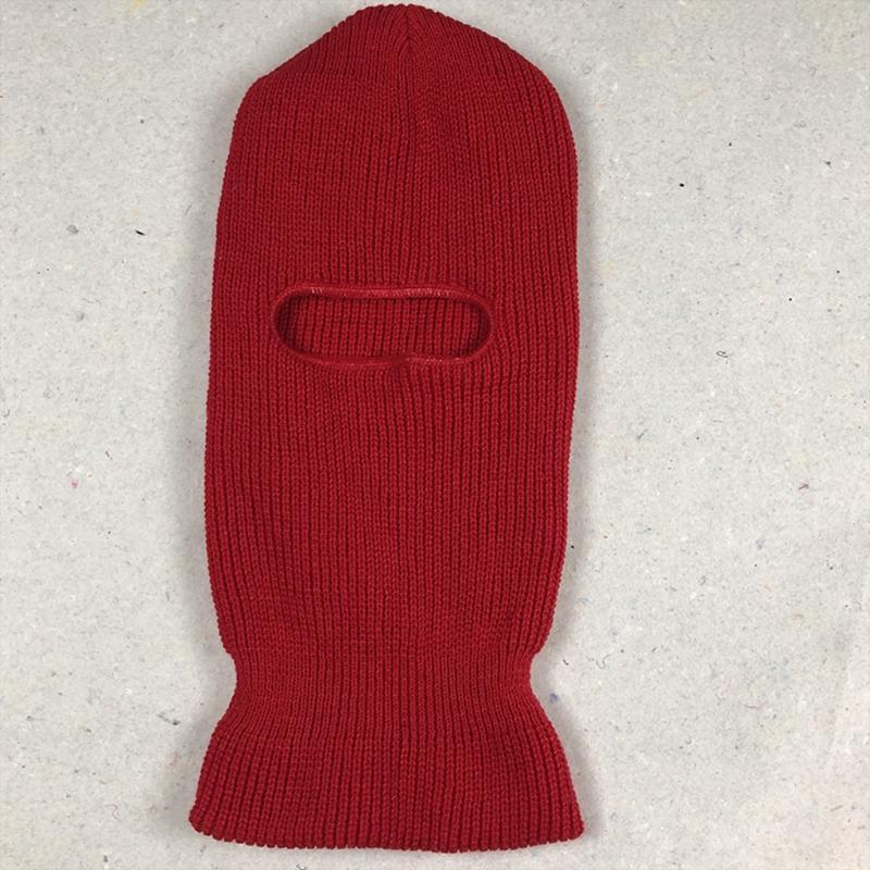 Mehrfarbige Thermomaske Einfarbige Gestrickte Vollgesichtsmaske Outdoor-Aktivitäten