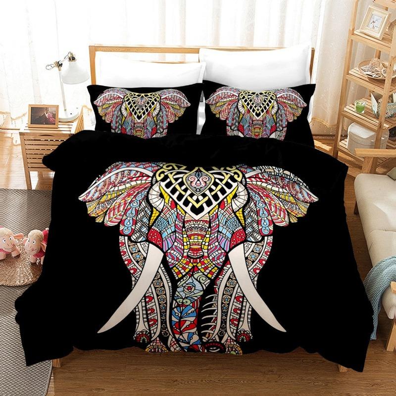 3D Cartoon Animal Bedding Set Quilt Cover Pillowcase Single and Double Size Large King Bedding Kid Gift