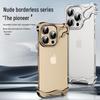Kompatibel mit iPhone 17 Pro Max: Metall-Eckschutz in unregelmäßiger Form & randloser Linsenschutz für iPhone 14-13.