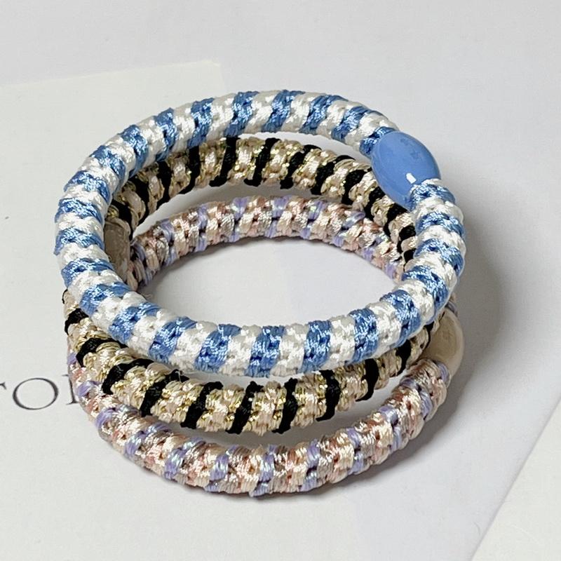 3 Stück/Set Damen Mode Golddraht Haargummis Elastische Spiralhaargummis Für Mädchen Haarspangen Scrunchie-Accessoires Knekkies