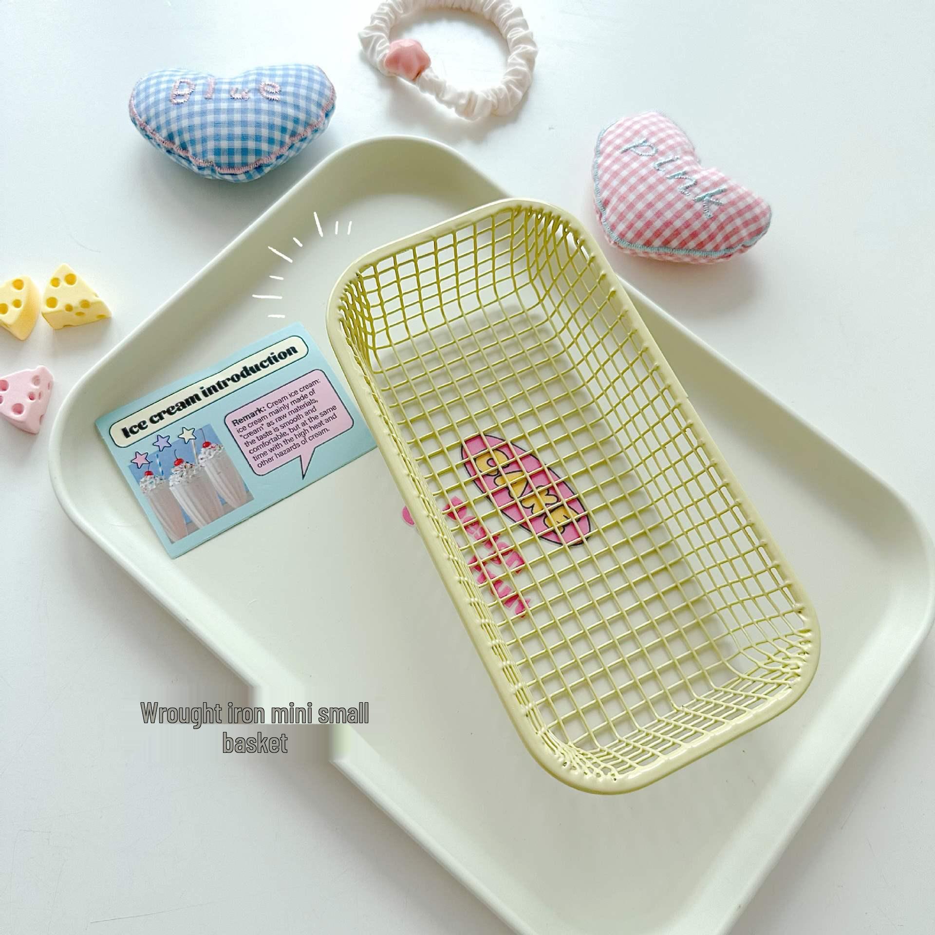

Iron Art Creamy Storage Basket - Office & Desk Organizer жёлтый