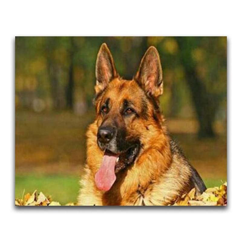 DIY 5D Diamond Painting German Shepherd Full Round Drill Animal Dog Pet Diamond Embroidery Cross Stitch Mosaic Home Decor