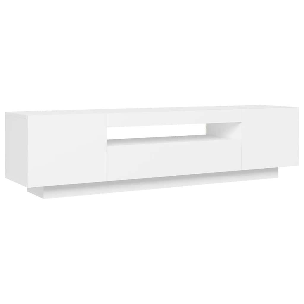 Vidaxl Szafka Tv Z Oświetleniem Led, Biała, 160X35X40 Cm