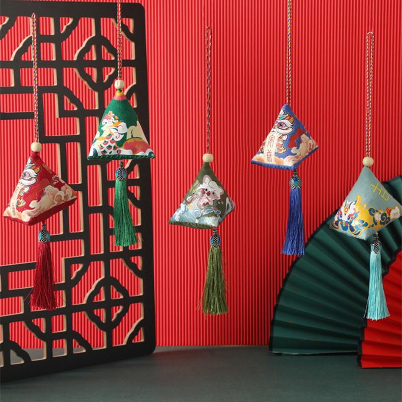 Handmade Zongzi Sachet with Tassel - Mugwort Mosquito Repellent, Dragon Boat Festival Gift Box Souvenir