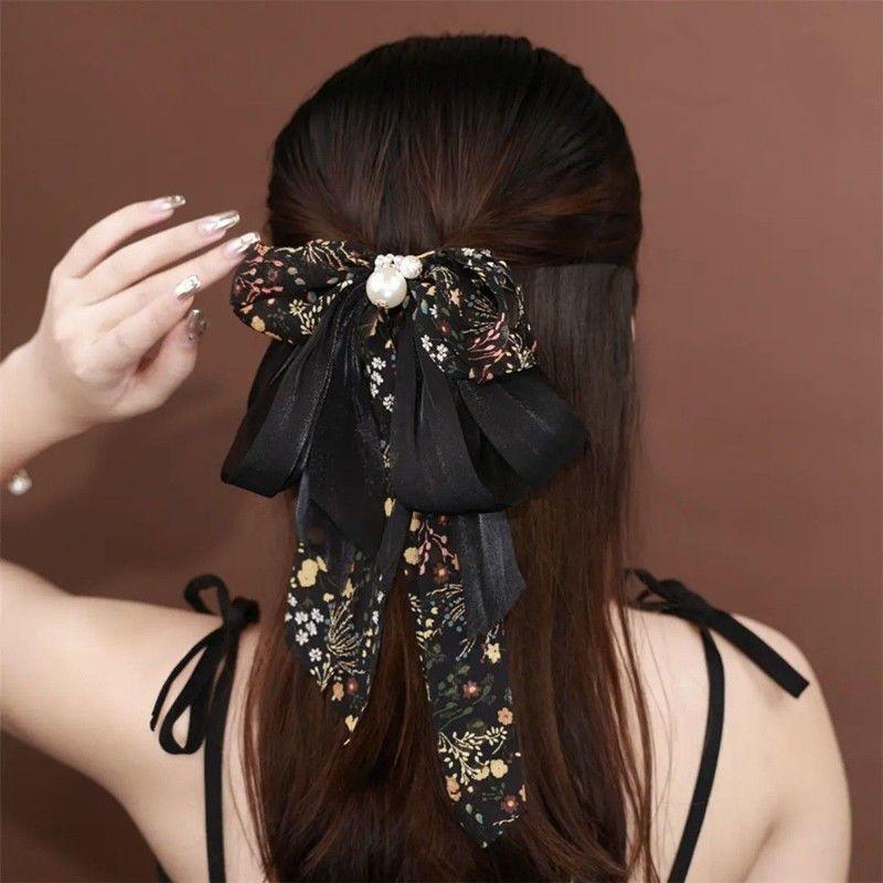 Fairy Mesh Bow Hairpin Ins Fashion Multicolor Bow Tie Ponytail Hair Clips for Women Girls Hair Accessories Spring Clip Hair Claw