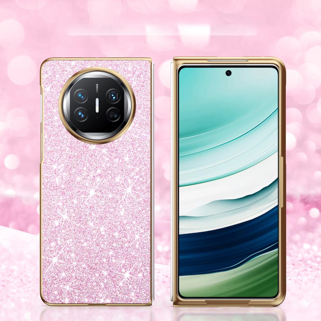For Huawei Mate X6 Case Slim Shinny PU Leather Electroplating Phone Case Cover For Huawei Mate X5 X6