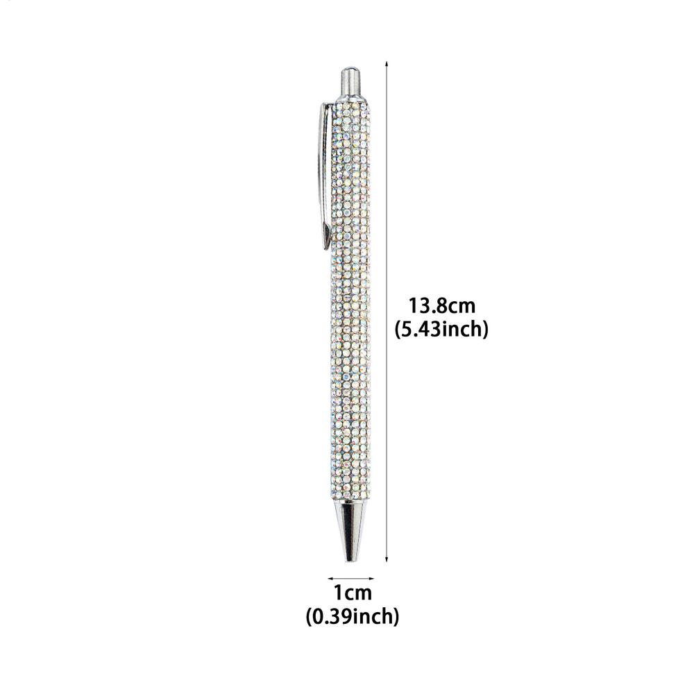 Ballpoint Pen Pearl Rhinestone Ballpoint Pen Retractable Ink Rhinestone Pen Luxury Rhinestone Cute Rose Gold Metal Stationery