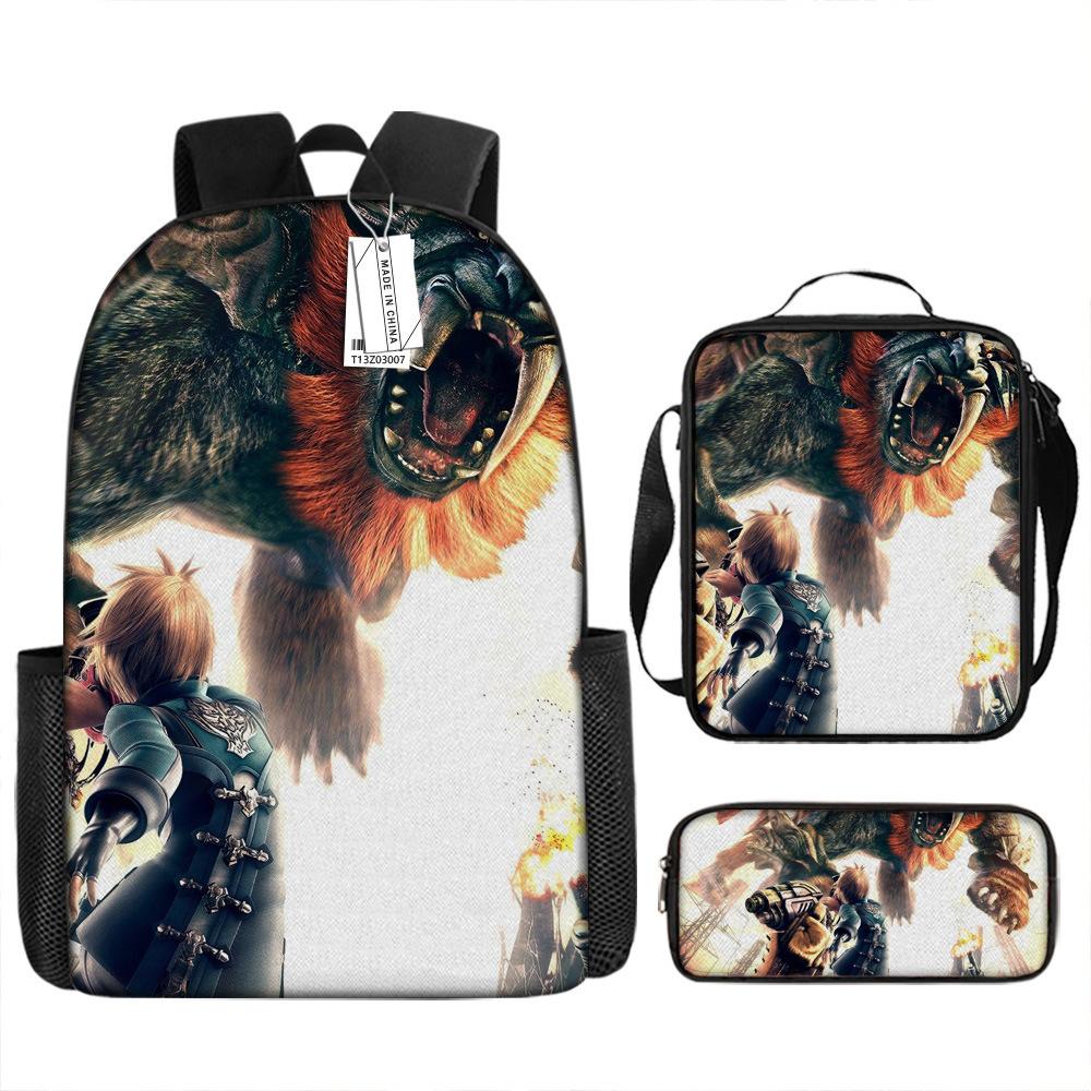 Ffxiv Backpack Cross-border Tide Backpack European and American Retro Schoolbag Fourth Grade Backpack Student Backpack