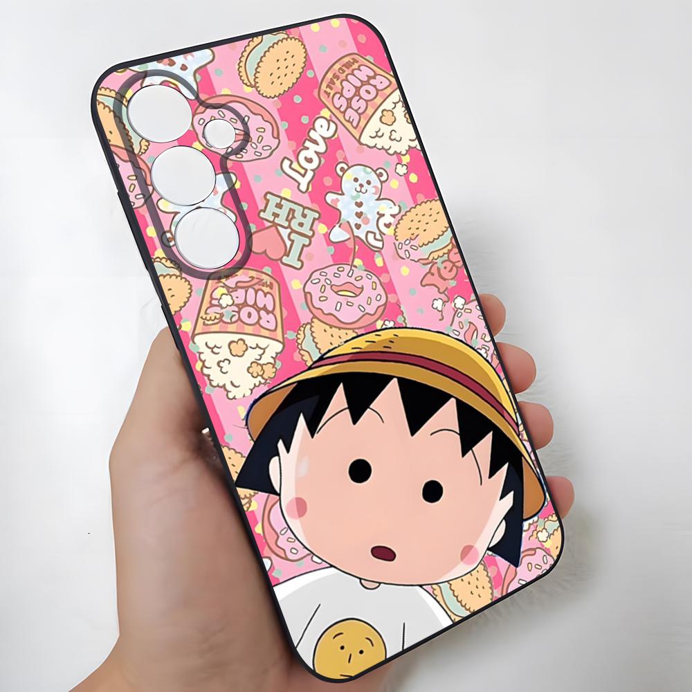 Chibi Maruko-chan Phone Case For Samsung S26 Ultra S25 Edge Ultra S23 S22 S21 S20 Ultra Plus S24 Fe Glass Cover