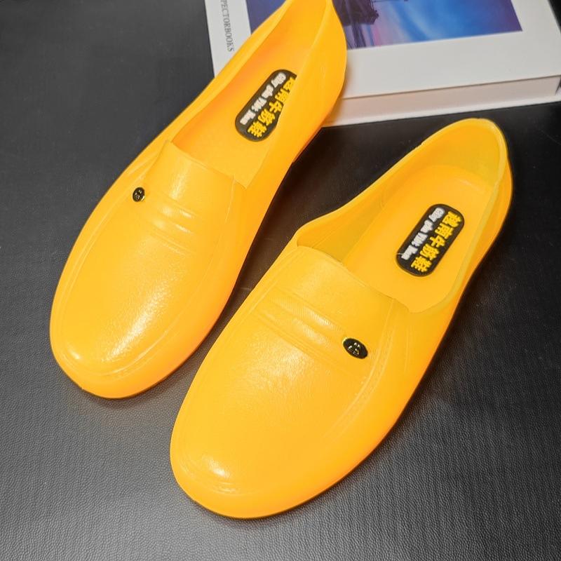 

Spring and autumn durable yellow beef tendon men s autumn shoes low tube rain shoes non-slip chef rubber shoes labor protection rain boots 38