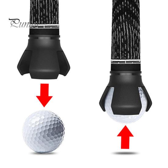 1/6 Pcs Golf Ball Retriever 3-Prong Golf Ball Pick Up Grabber for End of Putter Plastic Black Saver Claw Sucker Tool for Putter Grip