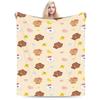 Brown and Cony Plush Blanket Boy Girl Flannel Throw Blanket For Outdoor Warm Soft Custom DIY Quality Bedspread Gift
