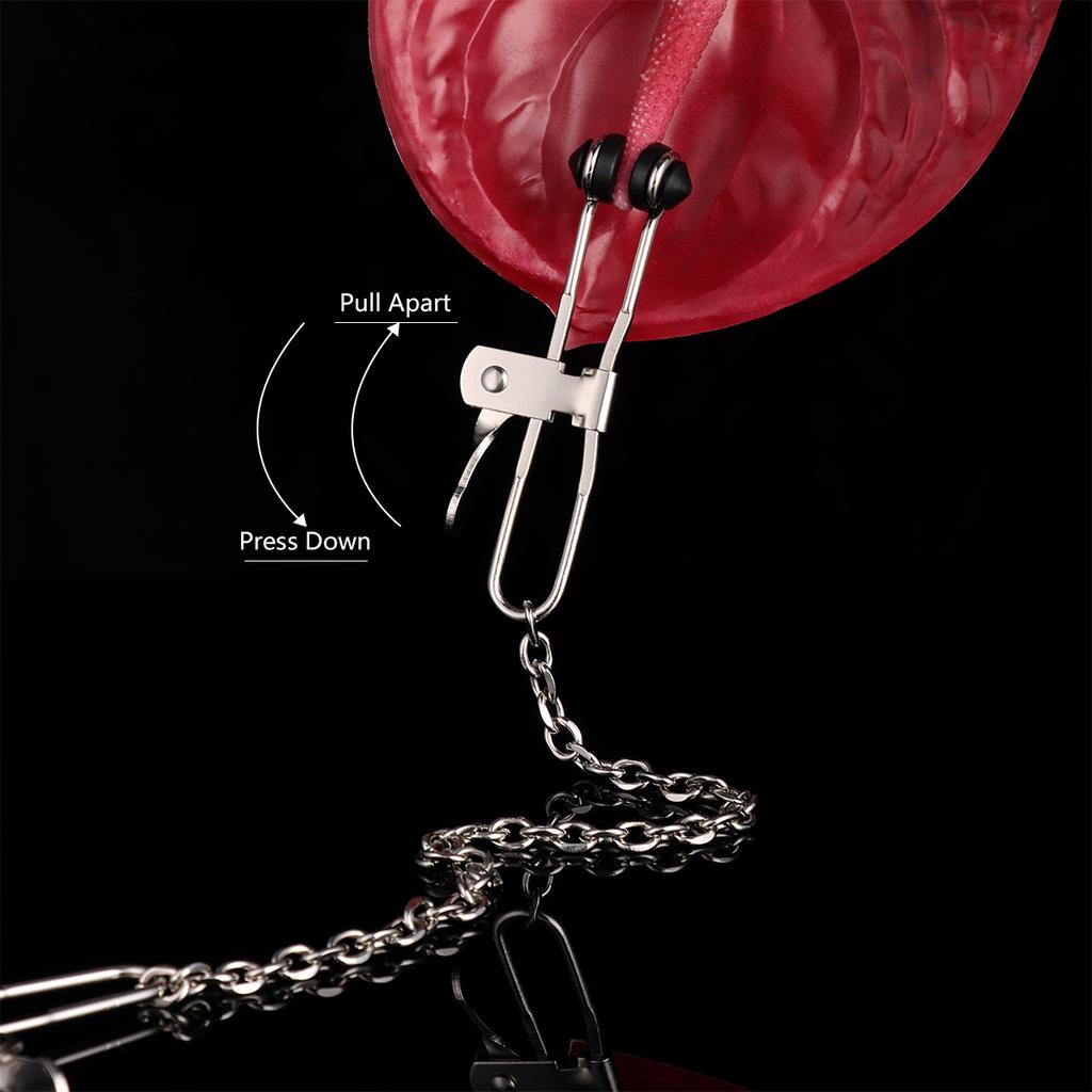 Adjustable Silver Metal Nipple Clamps Non-Piercing Waterproof SM Sex Toy Decorative Adult Toy
