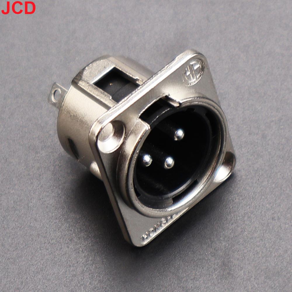 JCD 1pc 3pin Male Female Panel Audio Microphone Jack Plug Connector Black Silver YS145BG YS146BG Copper Contact XLR Metal Socket