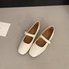 FengLiDa Inner Height Increase Mary Jane Single Shoes Women's 2025 Autumn Retro Square Head Shallow Mouth One-word Buckle Small Leather Shoes