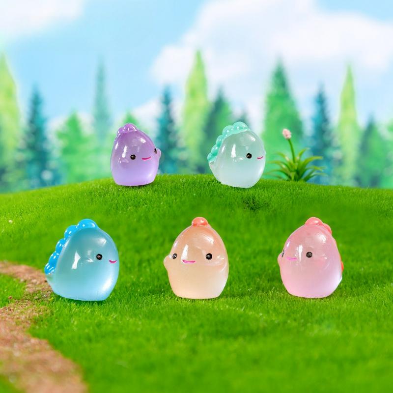 10/20/50pcs Luminous Kawaii Dinosaurs Resin Craft Micro Landscape Small Animals DIY Home Fairy Garden Decoration Accessories New