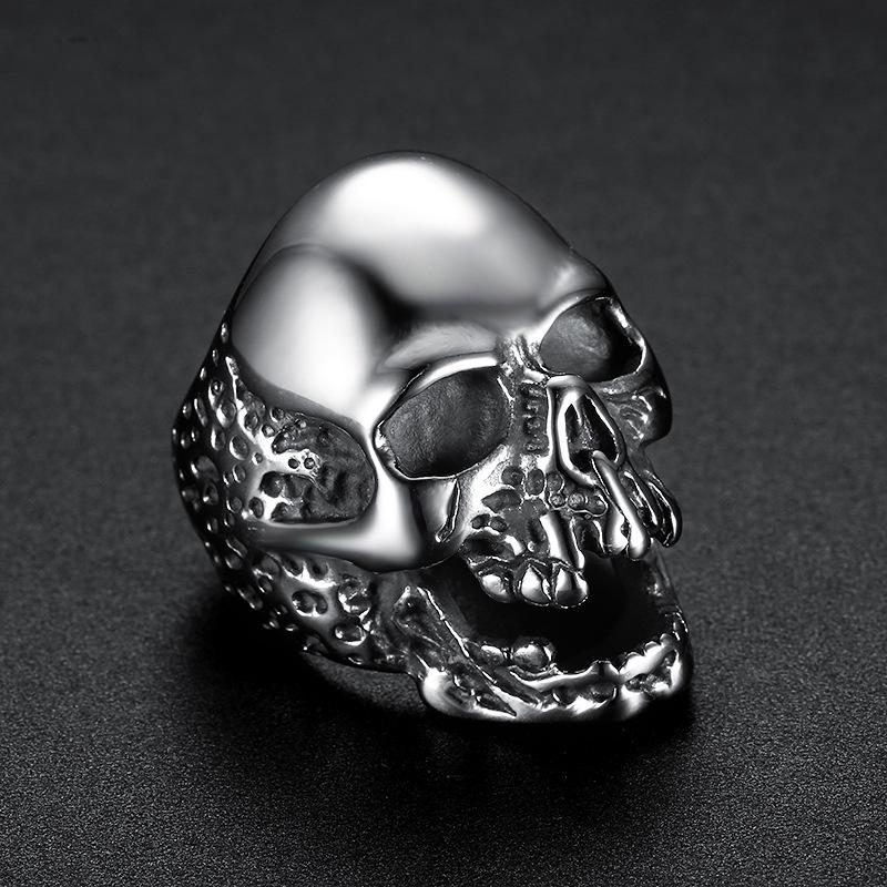 S925 Silver Ring for Men and Women, Retro Zombie Skull Ring, Hip-hop Ring