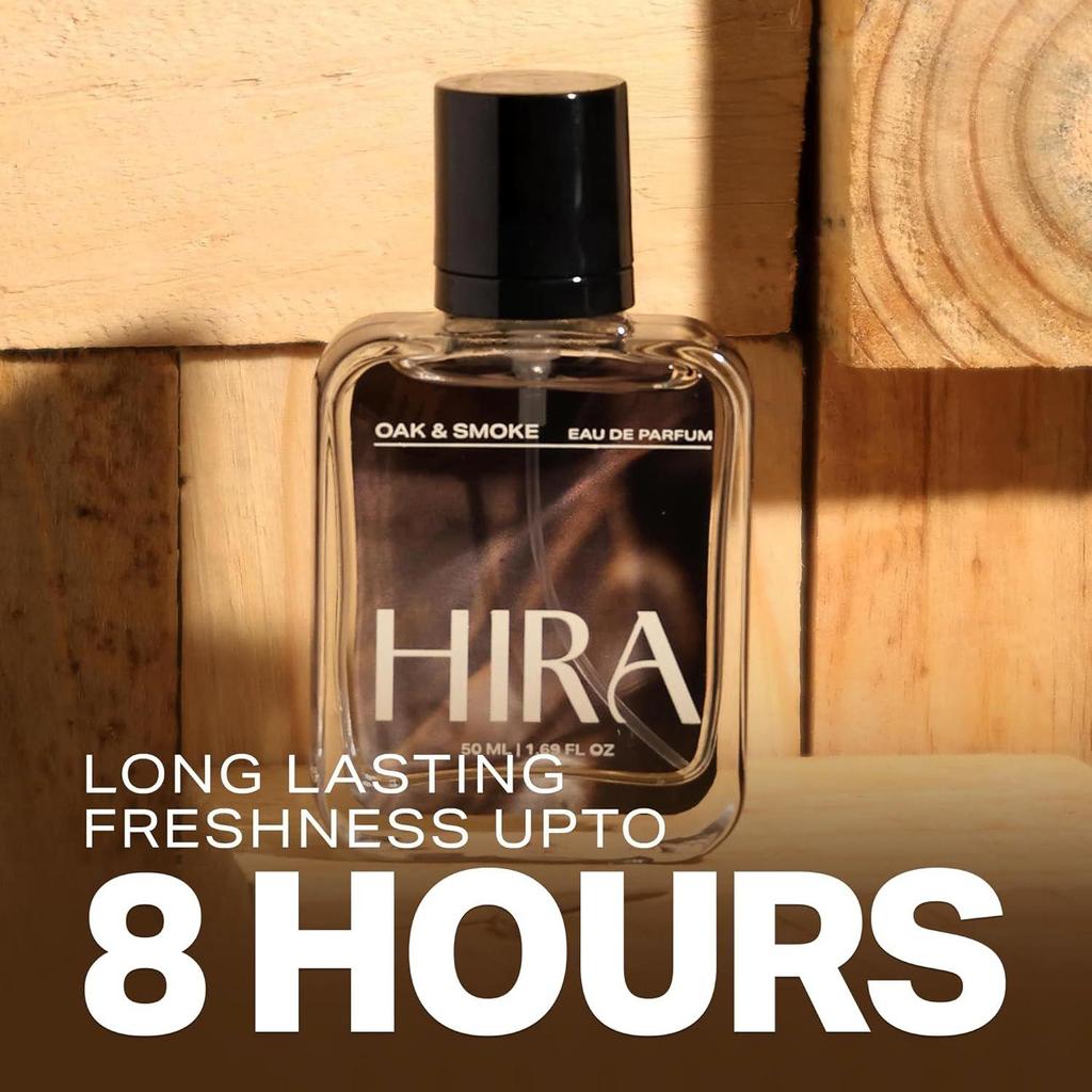 HIRA Profumo di Quercia e Fumo per Uomo | Note Legnose, Affumicate e Speziate | Fragranza Premium Cuoio e Ambra | Parfum Uomo