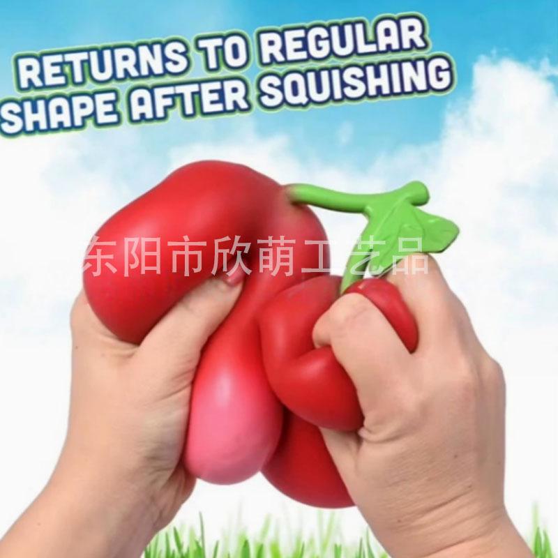 Squeeze Cherries Squeezy Stress Relief Sensory Toy Slow Rebound Fidget Toy For Adults Anxiety Relieve Relaxing Entertainment