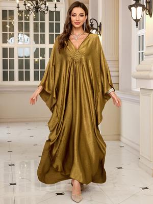 Luxuary Beach Cover Ups Golden Kaftans for Women Bust Hand Woven Maxi Dresses Summer Holiday Bathing Suits