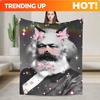 Custom Super Warm Blankets Camping Karl Marx Engels And Lenin Throw Blanket Flannel Bedspread For Couch Bed Graphic Sofa Bed Co