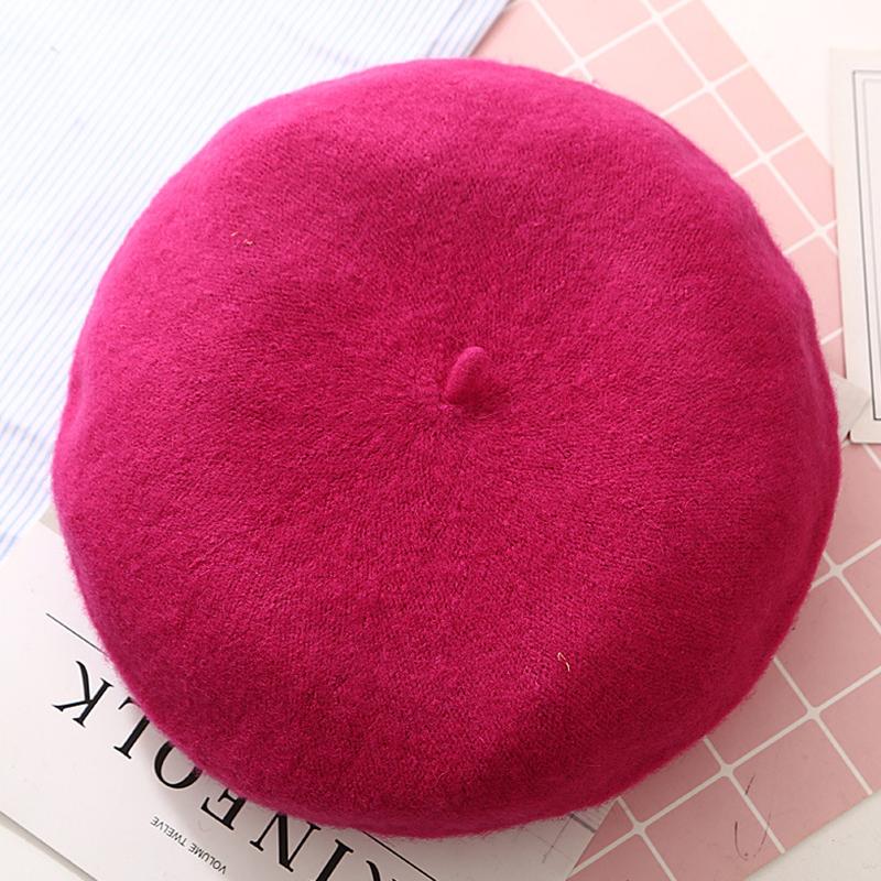 Женский однотонный вязаный берет, элегантный осенне-зимний теплый головной убор, уличная повседневная универсальная шляпа художника