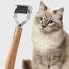 Wooden Handle Dog Hair Removal Comb Stainless Steel Cat Hair Cleaning Combs for Cats and Dogs