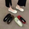 Fashion 2024 Summer Fashion Women's Elegant Square Toe Slip-On Bow Flat Low Shoes
