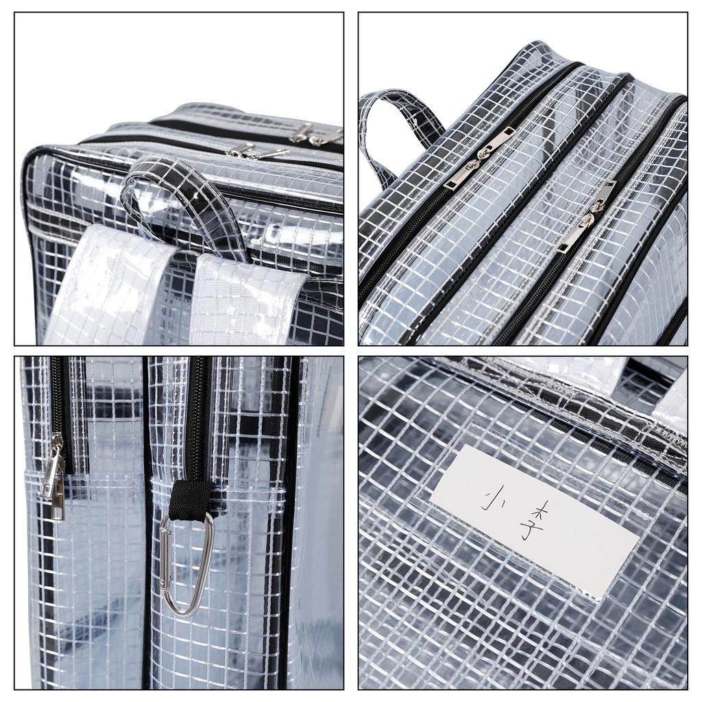 NOTAG Transparenter Rucksack, Ingenieurstasche, Werkzeugtasche mit Haken, Große Kapazität, PVC Antistatisch, Reinraum-Werkzeugtasche, A4-Format, Vinyl, Große Kapazität,