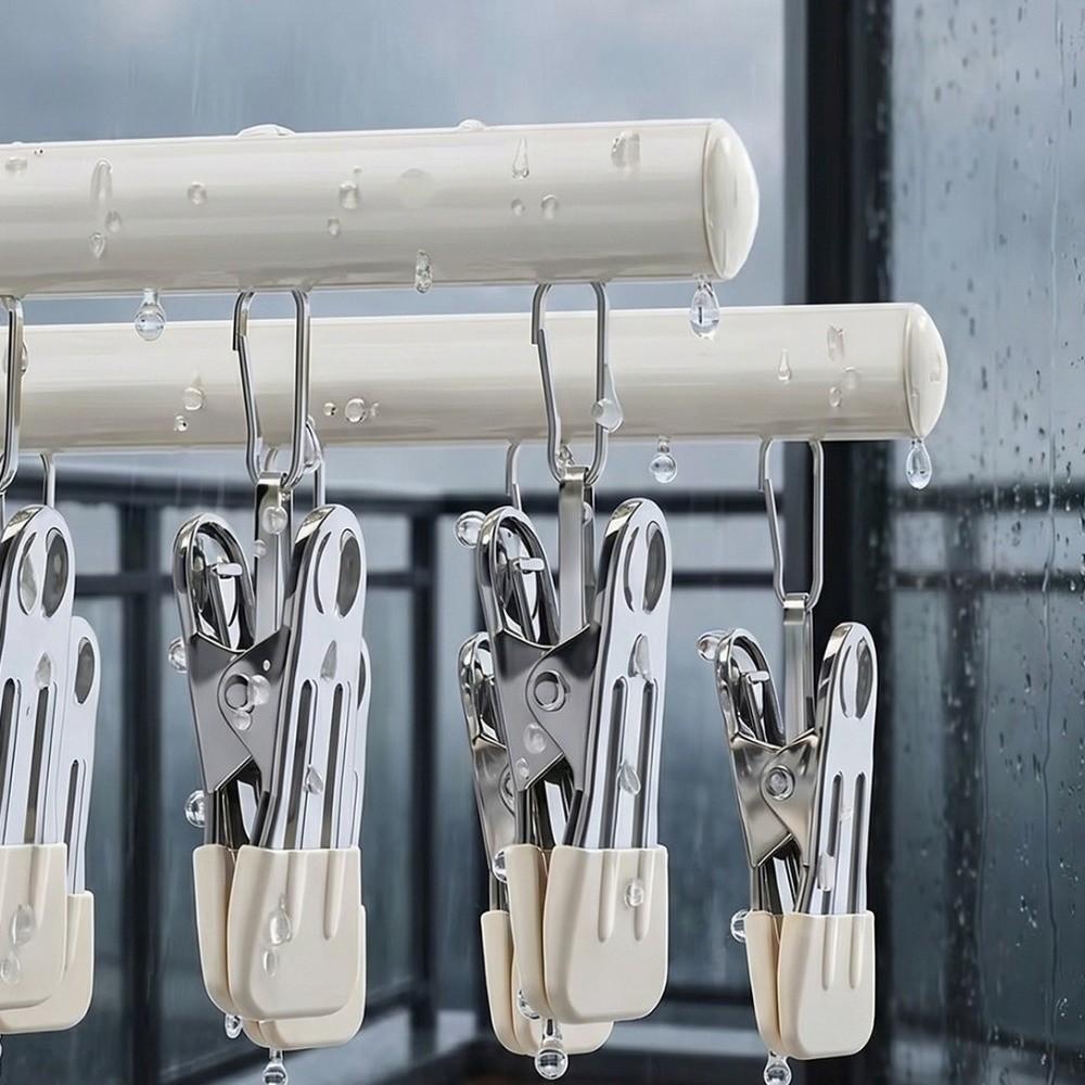 Double Row Underwear Drying Rack Windproof Clothes Hanger New Sock Drying Rack Home Laundry