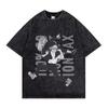 Chainsaw Man Denji Power Manga Panel Vintage Washed T Shirt  Summer Oversized Streetwear Anime Graphic Tee for Men Women