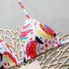 Colorful Graffiti Print Color Block Two-Piece Bikini - Sexy European & American Beachwear