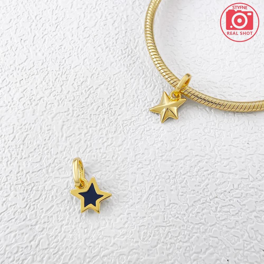 Copper Original Star Charms Shiny Zircon Beads Pendants Charm Fit Original Elegant Bracelet Diy Fine Jewelry Gift For Women
