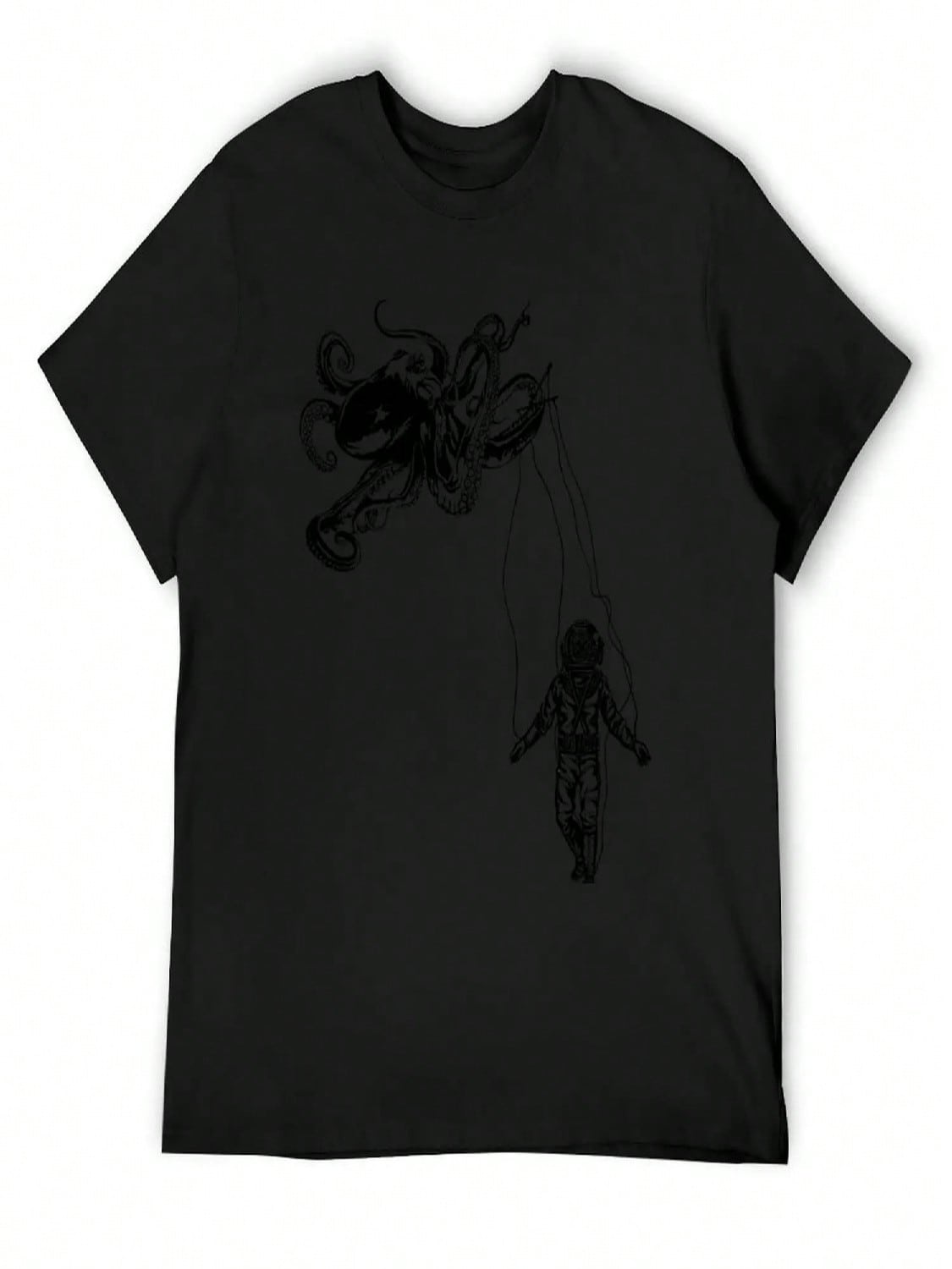Octopus Kraken + Deep Sea Diver T-Shirt Anime T Shirts Customs unisex s Clothing S разноцветный