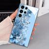 Blue Butterfly Hot-selling Exquisite Beautiful  PhoneCase Glass PhoneCase for Samsung Galaxy S26 S25 S24 S23 S22 FE Ultra Plus
