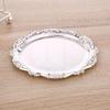 7 Pcs/set Mini Cake Plates Carved Patterned Cup Mat Placemat Alloy Dessert Plate Plated Metal Cake Tray Snack Tray