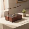 Decorative Wooden Box with Handle | Transparent Lid, for Home Display