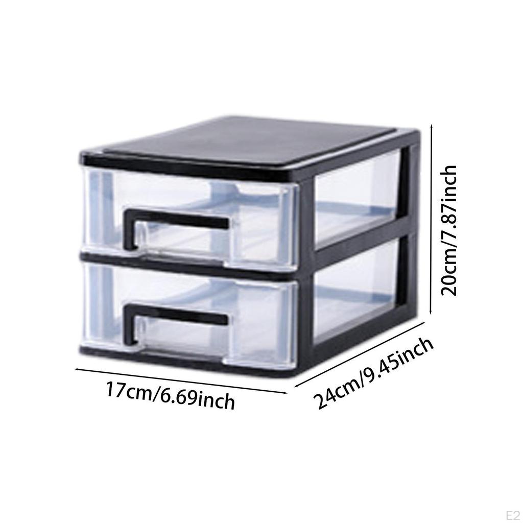Clear Desk Storage Box with Drawer Organizer for Makeup