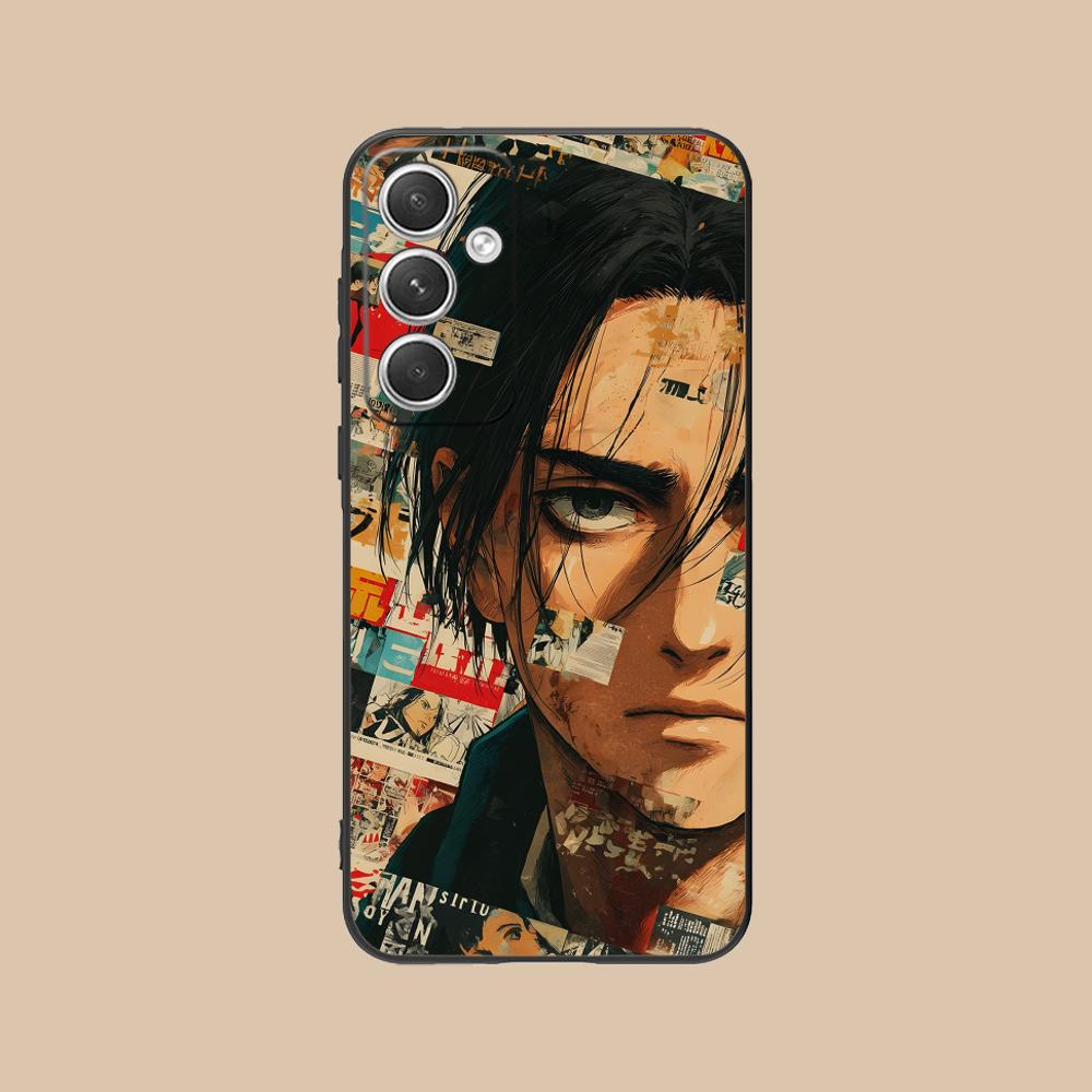 AOT Eren Mobile Cell Phone Case for Samsung Galaxy S25 S24 S23 S22 S21 S20 Note20 Plus FE Ultra Colour Protective Luxury Cover