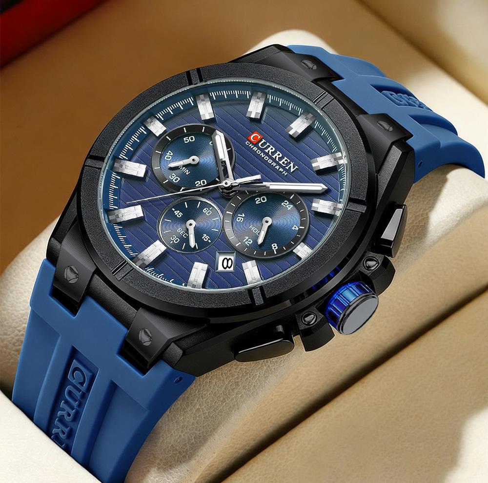 CURREN 8487 Men's Multifunctional Six-Hand Chronograph Sport Watch