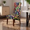 4 Pack Elastic Ethnic Pattern Dining Chair Covers Water Resistant Removable Washable Seat Protectors for Home Decors