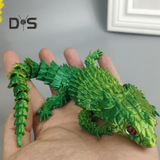 3D-Eidechsen-Simulationsmodell, Action-Spielzeug, Desktop-Dekoration, realistisch aussehende, leuchtende Farben, Tierthema, Eidechsen-Zappelspielzeug, Fotografie-Requisite