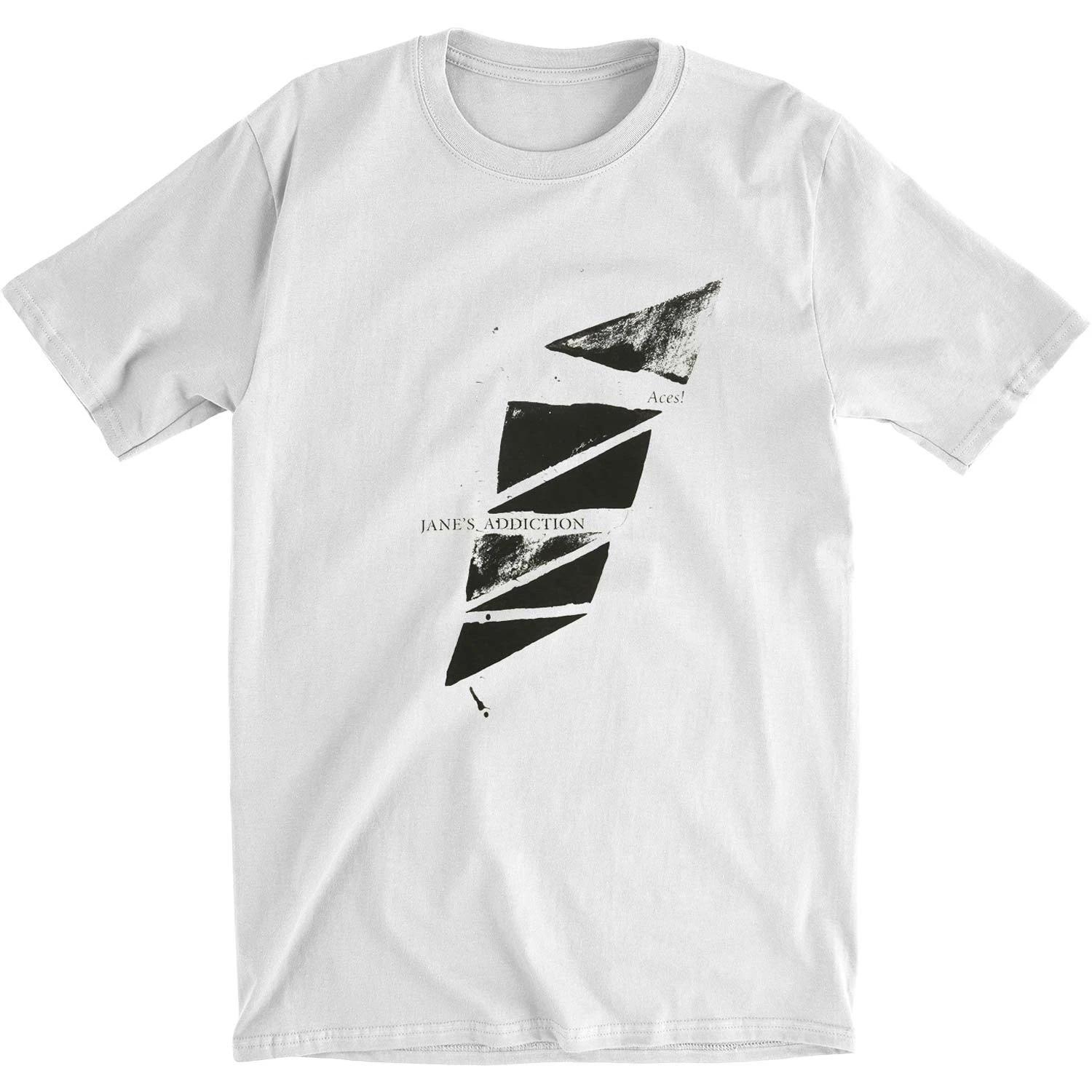 Men s Janes Addiction Aces Slim Fit T-shirt Small White XL