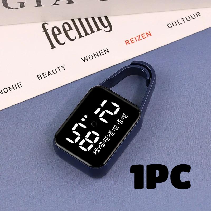 2 шт. Светодиодные цифровые электронные часы Брелок Сенсорные цифровые часы Ночная подсветка Многофункциональные Подвесные часы Карманные часы Квадратные