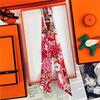 Brand Design Twill 100% Silk Scarf Luxury Print Flowers Scarf Women Foulard Skinny Bag Scarves New Hot Neckerchief Hair Headband